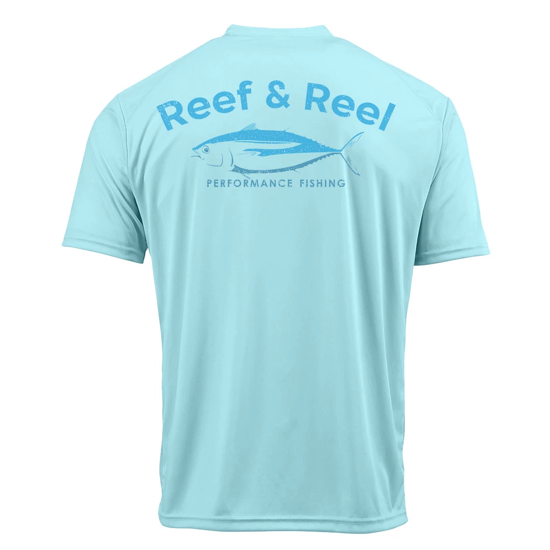 Reef & Reel Blue Fish Men's Short Sleeve Performance Fishing Shirt 3 Reef & Reel Blue Fish Men's Short Sleeve Performance Fishing Shirt