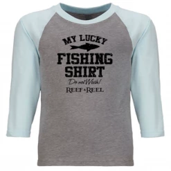 Reef & Reel Youth 3/4 Raglan My Lucky Fishing Tshirt