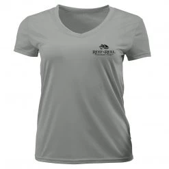 Reef & Reel Women's Fish On Pocket SS V-Neck Performance Shirt