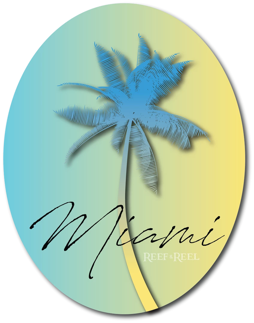 Stickers Reef & Reel Performance Fishing Miami Palm Sticker 3 Stickers Reef & Reel Performance Fishing Miami Palm Sticker