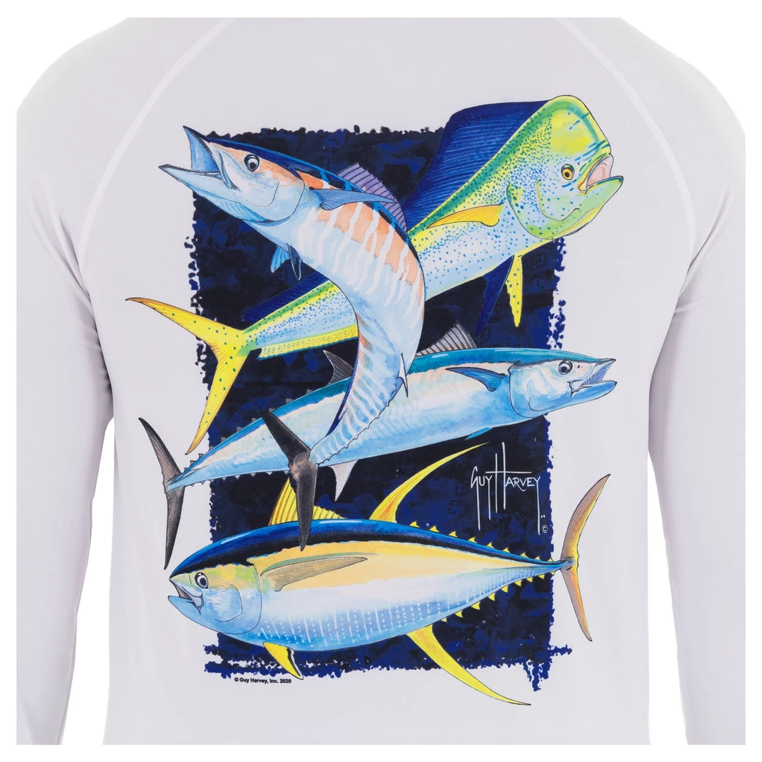 Guy Harvey Men's Offshore Slam Raglan Sleeve Sun Protection Top Performance Shirts 6 Guy Harvey Men's Offshore Slam Raglan Sleeve Sun Protection Top Performance Shirts