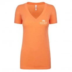 Reef & Reel Women's Fish On Pocket V-Neck Tee Shirt