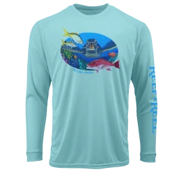 Performance Shirts Reef & Reel Vitale Bros. Youth Sea Turtle LS Performance Shirt