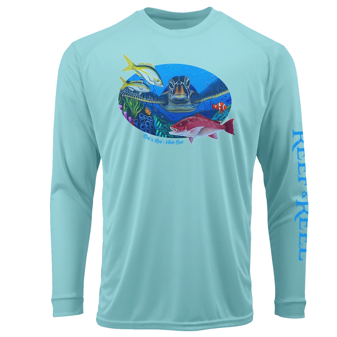 Performance Shirts Reef & Reel Vitale Bros. Youth Sea Turtle LS Performance Shirt 3 Performance Shirts Reef & Reel Vitale Bros. Youth Sea Turtle LS Performance Shirt