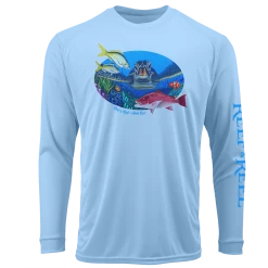 Performance Shirts Reef & Reel Vitale Bros. Youth Sea Turtle LS Performance Shirt