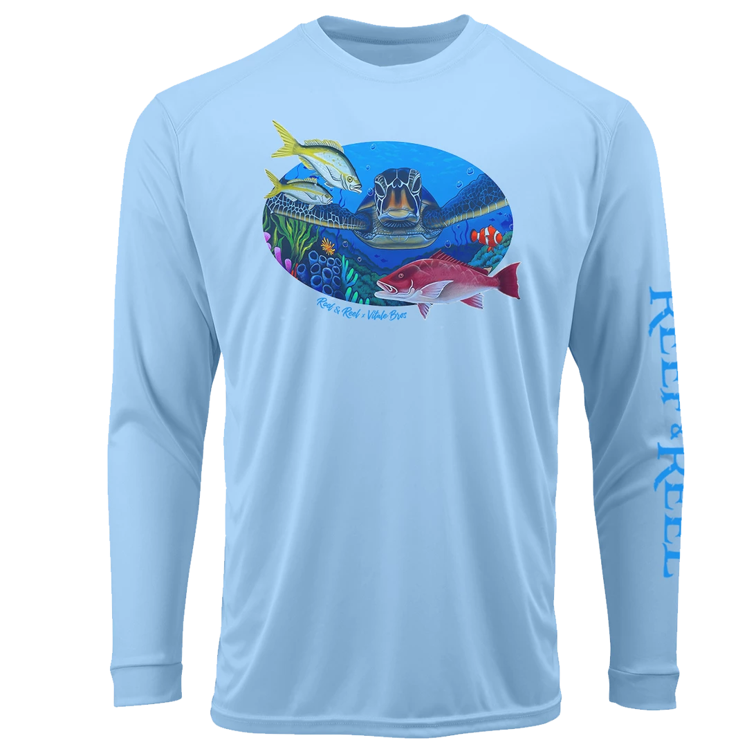 Performance Shirts Reef & Reel Vitale Bros. Youth Sea Turtle LS Performance Shirt 4 Performance Shirts Reef & Reel Vitale Bros. Youth Sea Turtle LS Performance Shirt