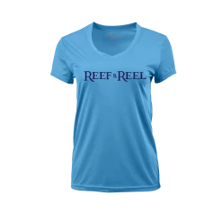 Reef & Reel Women's Slant V-Neck Short Sleeve Performance Shirt