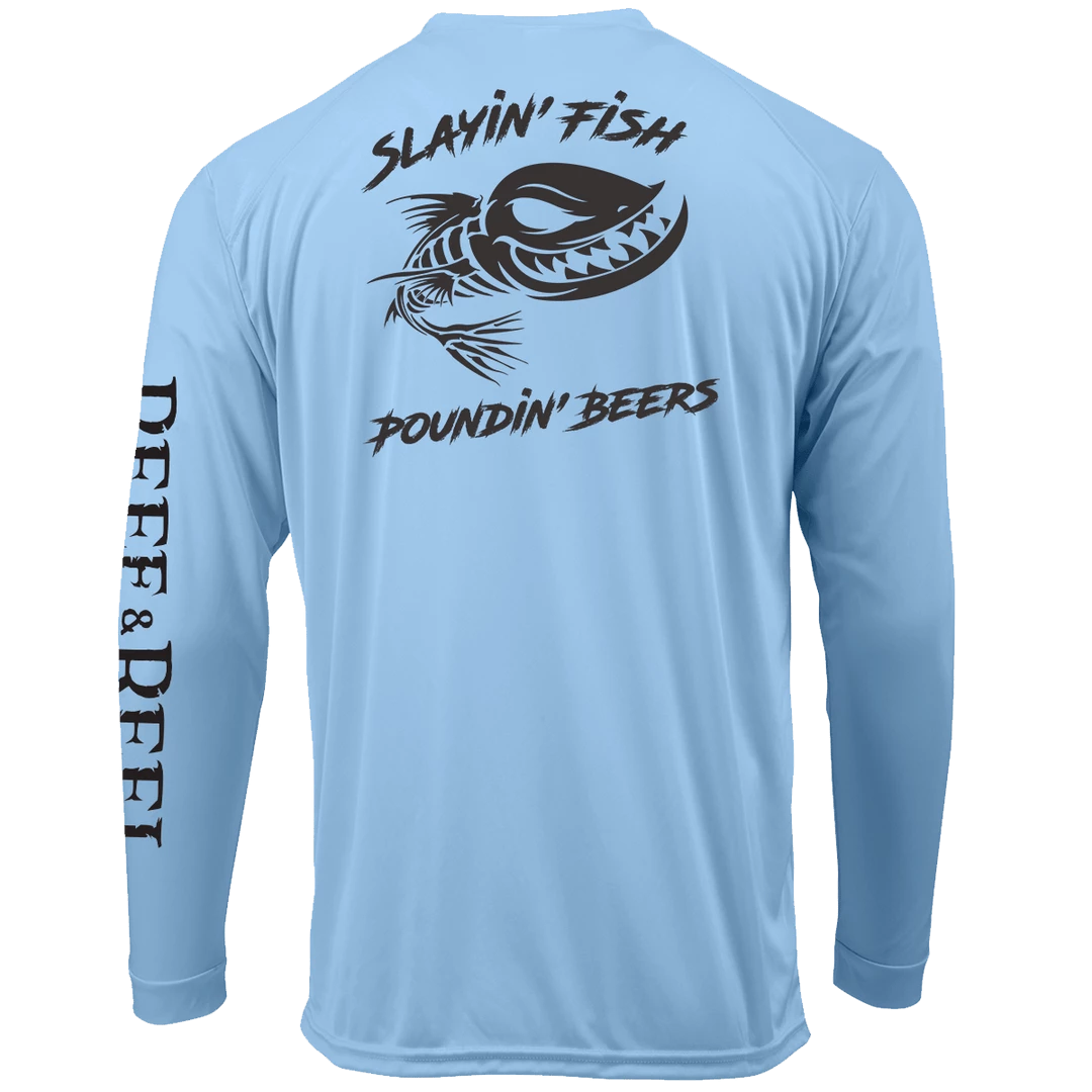 Reef & Reel Slayin' Fish Poundin' Beers Performance LS Shirt 3 Reef & Reel Slayin' Fish Poundin' Beers Performance LS Shirt