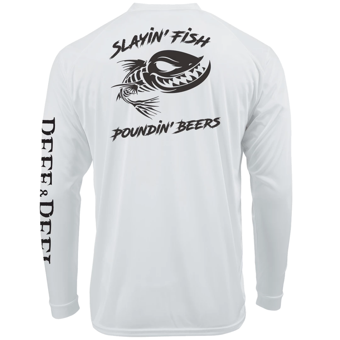 Reef & Reel Slayin' Fish Poundin' Beers Performance LS Shirt 7 Reef & Reel Slayin' Fish Poundin' Beers Performance LS Shirt