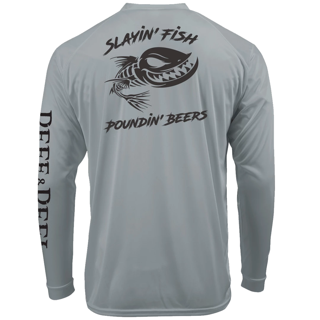 Reef & Reel Slayin' Fish Poundin' Beers Performance LS Shirt 4 Reef & Reel Slayin' Fish Poundin' Beers Performance LS Shirt