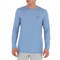 Guy Harvey Men's Core Solid Long Sleeve Sun Protection Shirt