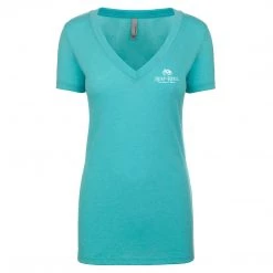 Reef & Reel Women's Fish On Pocket V-Neck Tee Shirt