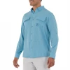 Buttoned Fishing Shirts Guy Harvey Men's Long Sleeve Heather Textured Fishing Shirt