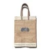 Toadfish Burlap Market Bag - Waxed Bottom - Leather Straps Kitchen