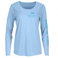 Reef & Reel Women's Blue Fish Long Sleeve Performance Shirt Performance Shirts