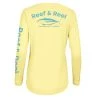 Reef & Reel Women's Blue Fish Long Sleeve Performance Shirt Performance Shirts