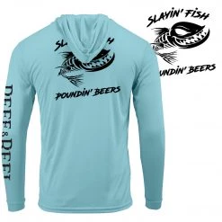 Reef & Reel Slayin' Fish Poundin' Beers Hooded Performance LS Shirt Performance Shirts