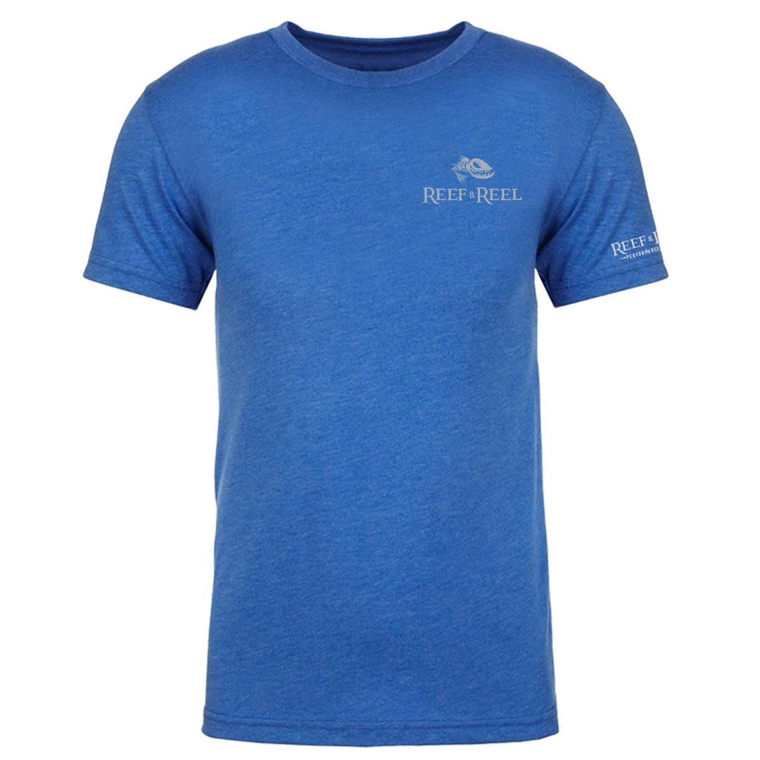 Reef & Reel Fish On The Pocket Men's Tri-Blend Shirt 12 Reef & Reel Fish On The Pocket Men's Tri-Blend Shirt