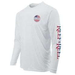 Reef & Reel Flag Circle Men's ECO Long Sleeve Performance Shirt Performance Shirts
