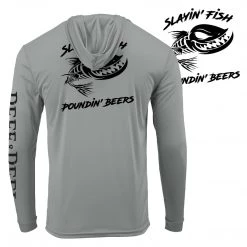 Reef & Reel Slayin' Fish Poundin' Beers Hooded Performance LS Shirt Performance Shirts