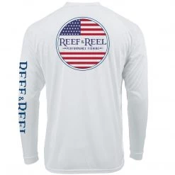 Reef & Reel Flag Circle Men's ECO Long Sleeve Performance Shirt Performance Shirts