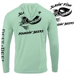 Reef & Reel Slayin' Fish Poundin' Beers Hooded Performance LS Shirt Performance Shirts